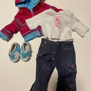 American Girl jeans and jacket outfit for 18” doll.